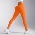 thumbnail image 2 of felwors No Front Seam Workout Leggings for Women Tummy Control Lifting Leggings Buttery Soft Gym Yoga Pants (Orange, M), 2 of 4