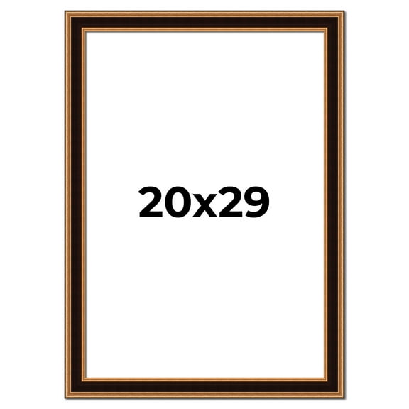 20x29 Frame Gold Brown Plein Air Vintage Solid Wood Picture Frame | 1.75 Inches Moulding Width |