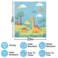 thumbnail image 2 of Cute Dinos in Pastel Landscape Dishwasher Magnet Cover Decorative Sticker for Home Cabinet Kitchen 23" x26", 2 of 5