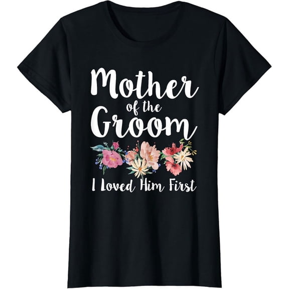 Women's 100% Cotton T-Shirt 180gsm - Funny Mother of the Groom T-shirt Wedding Gift Tee, Black Comfortable Breathable Soft Tee