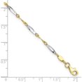 thumbnail image 5 of Gold 10K Two-tone Polished Fancy Link 1in ext. Anklet - 9" Bracelet, 5 of 7