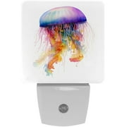 Jellyfish LED Square Night Lights for a Bright and Stylish Ambiance - Ideal for Bedrooms and Hallways - Energy Efficient Plugin Lamps with Auto Sensor