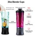 thumbnail image 3 of Nikice Licuadora portátil, licuadora personal para batidos y batidos, taza sin BPA de 20 onzas, licuadora impermeable con USB recargable puede triturar hielo (negro), 3 of 5