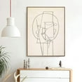 thumbnail image 4 of INVIN ART Framed Canvas Giclee Print Art Head by Picasso Wall Art(Wood Color Slim Frame,24"x32"), 4 of 8