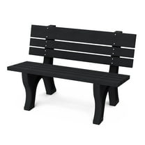 Wildridge Heritage 4' Park Bench, Black - Outdoor All-Weather HDPE Furniture
