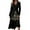 Gold, variant on Women's V-Neck Long Sleeve Print Long Dress with Christmas Tree Snowman Snowflake AI Design, Casual Fashion Fall and Winter Dress for Holiday Parties and Everyday,Red,L