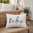 thumbnail image 5 of Creative Products Relax Thin Script White and Black 14x20 Indoor / Outdoor Pillow, 5 of 8