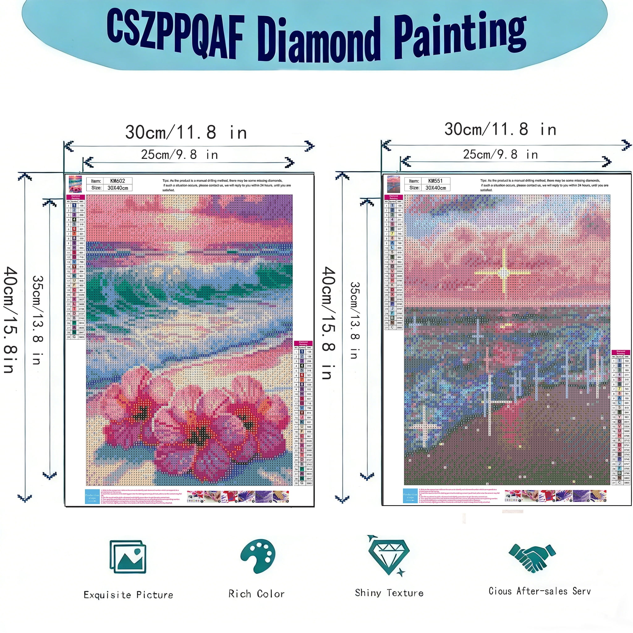 CSZPPQAF 2-Pack Beach Diamond Painting Kits for Adults Beginner- Full Round Drill,Gem Art Craft Set for Home Wall Decor or Relax Gift