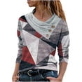 thumbnail image 1 of EQWLJWE Blouses à Manches Longues pour Femmes Mode Col en V Hiver Bouton Imprimé Pull Manches Longues, 1 of 6
