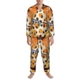 thumbnail image 3 of Fotbe Fall Farmhouse Pumpkins Pijama de Hombre con Estampado de Manga Larga, Conjunto de 2 Piezas, Ropa de Dormir Suave y Cómoda con Bolsillos-Large, 3 of 7