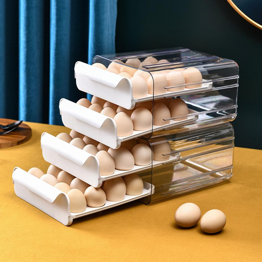 Egg Holders for Refrigerator Drawer Egg Tray Box Dispenser Stackable Egg Cartons