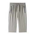 thumbnail image 2 of Garbnen Mens Capri Pants Quick Dry Ice Silk Straight Leg Men Running Pants Lightweight Elastic Waist Baggy Stretch Training Athletic Trousers for Men with Zip Pockets, 2 of 4
