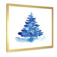 thumbnail image 2 of Designart Blue Winter Christmas Tree I Traditional Framed Wall Art, 2 of 4