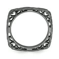 thumbnail image 2 of Sterling Silver Stackable Expressions Polished Black-plate Square Ring Size 5, 2 of 3