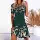 thumbnail image 1 of Puntoco Vestido Suelto Estampado De Manga Corta Con Cuello Redondo Informal Para Mujer Verde M,Regalos Para Mujer Joven, 1 of 8