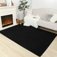 thumbnail image 3 of Junovo Modren Area Rug Soft Shag Carpet for Living Indoor Carpet,Fluffy Rugs for Kids Room/Bedroom,4'x6',Black, 3 of 8