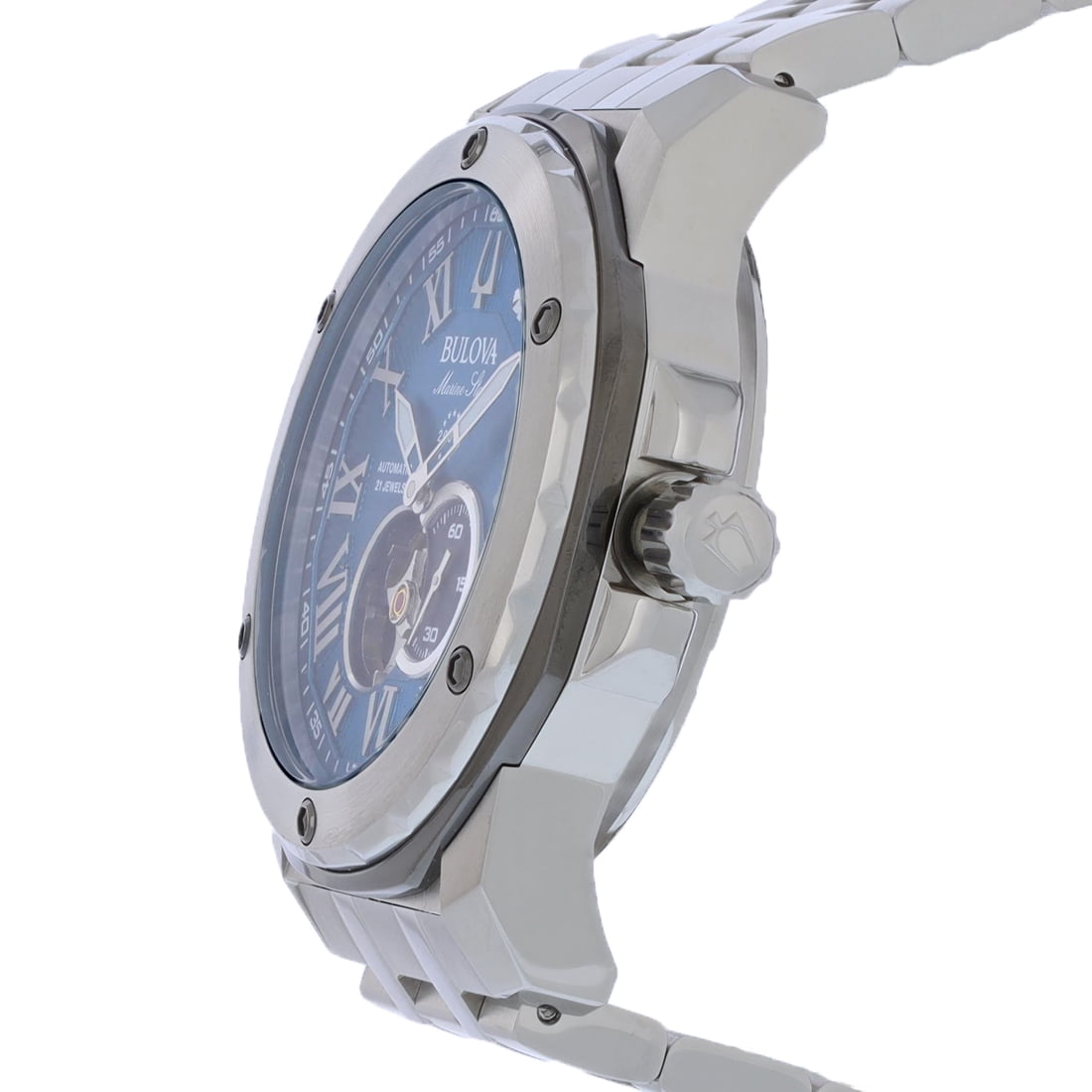 Bulova Marc Anthony Marine Star Men's Stainless Blue Dial Automatic Watch 98D184