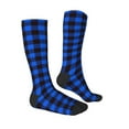 thumbnail image 3 of Easygdp Buffalo Plaid Blue Black Fashionable Adult Sockings&Sports Sockings&Breathable Sockings, Non-Pilling,Contrasting Color Design, 3 of 9