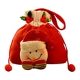 thumbnail image 2 of Christmas Drawstring Gift Bag, Xmas 3D Design Fabric Wrapping Gift Bags, for presents Favors and Decorations, Cute Snowman Santa Claus Deer, Portable Candy Bag, 2 of 6