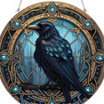 thumbnail image 3 of Vitral Animal Diamante Dibujo Adorno Cuervo Likrtyny Ventana Suncatcher, 3 of 9
