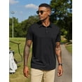 thumbnail image 6 of COOFANDY Mens Polo Shirt Casual Short Sleeve Button Collared Polo Golf Shirt Pocket Soild Cotton Tees T Shirt, 6 of 9