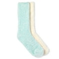 thumbnail image 3 of Martha Stewart Womens 2 Pack Rib Chenille Sock Ivory/Cooling Blue, 3 of 9