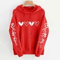 thumbnail image 5 of Womens Heart Valentines Day Hoodies Long Sleeve Graphic Cute Valentine Sweatshirt Holiday Casual Fall Spring Hoodie, M Red, 5 of 5