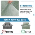 thumbnail image 7 of H.VERSAILTEX 2-Piece Velvet T Cushion Armchair Slipcover, Stretch 1 Cushion Sofa Cover with Separate T Cushion Cover, Non-Slip Furniture Protector, Sea Grass, 7 of 7