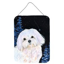 Carolines Treasures SS8460DS1216 Starry Night Maltese Wall or Door Hanging Prints 12x16 multicolor