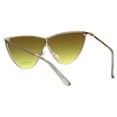 thumbnail image 4 of SA106 Womens Shield Exposed Edge Chic Large Cateye Sunglasses Brown Yellow, 4 of 4