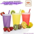 thumbnail image 6 of Color Changing Cups Tumblers with Lids & Straws for Kids - 7 Reusable Plastic Bulk Tumblers with Lids and Straws  24oz Cold Cup Tumbler Set for Kids,Christmas Cups, 6 of 6