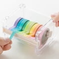 thumbnail image 3 of Transparent Visible Tape Dispenser Multi Masking Tape Cutter Roll Tape Holder Organizer Desktop Office Tape Holder Diy Sticker Roll Tape Cutter Holder Storage Tape Cutting Office Stationery Set Craft, 3 of 3