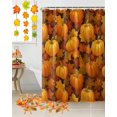 thumbnail image 2 of Fall Shower Curtain Orange Harvest Pumpkin Bathroom Curtains with Hooks, Waterproof Fabric Autumn Maple Leaves Thanksgiving Bath Shower Curtains Set for Bathroom Bathtubs Decor 36x72 Inch, 2 of 7