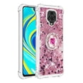 thumbnail image 2 of Funda para Xiaomi Redmi Note 9S/Note 9 PRO con Brillo Líquido Flotante, Purpurina, Parachoques y Anillo Giratorio Soporte, 2 of 5