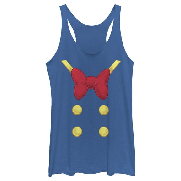 Women's Mickey & Friends Donald Costume Racerback Tank Top Royal Blue Heather Small