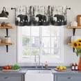 thumbnail image 2 of 2 Pack Brown Bear Forest Silhouette Valance for Window Vintage Animal Trees Kitchen Valance Rod Pocket Short Curtain Topper Decorative Window Treatment for Living Room Bedroom 42"x18", 2 of 8