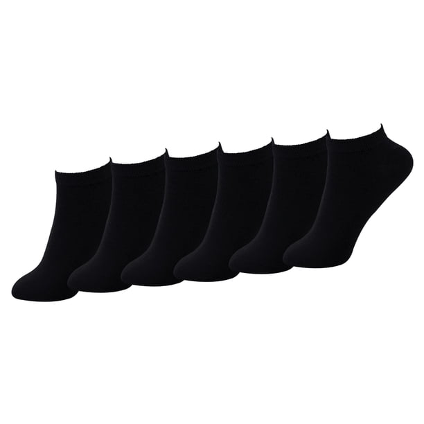 Skylinewears 3 Pairs Women's Black Socks Cotton Moisture Wicking