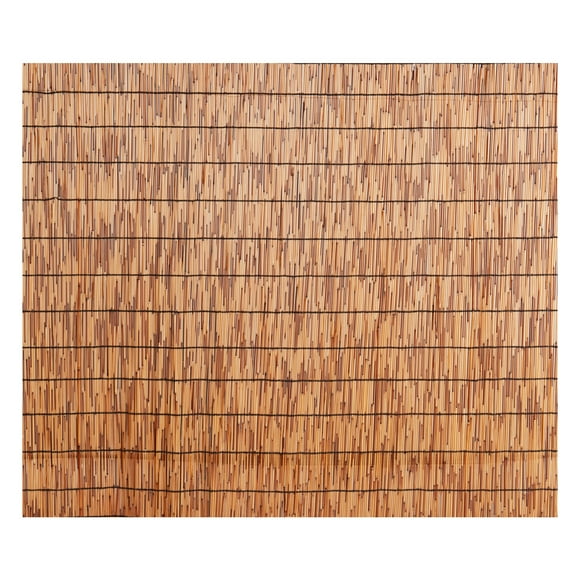 KFFKFF Reed Privacy Fence, 5.5x16.4 ft, Outdoor Decorative Screen for Patio & Garden, Brown Reed Roll-Up Fence for Backyard Divider & Screening