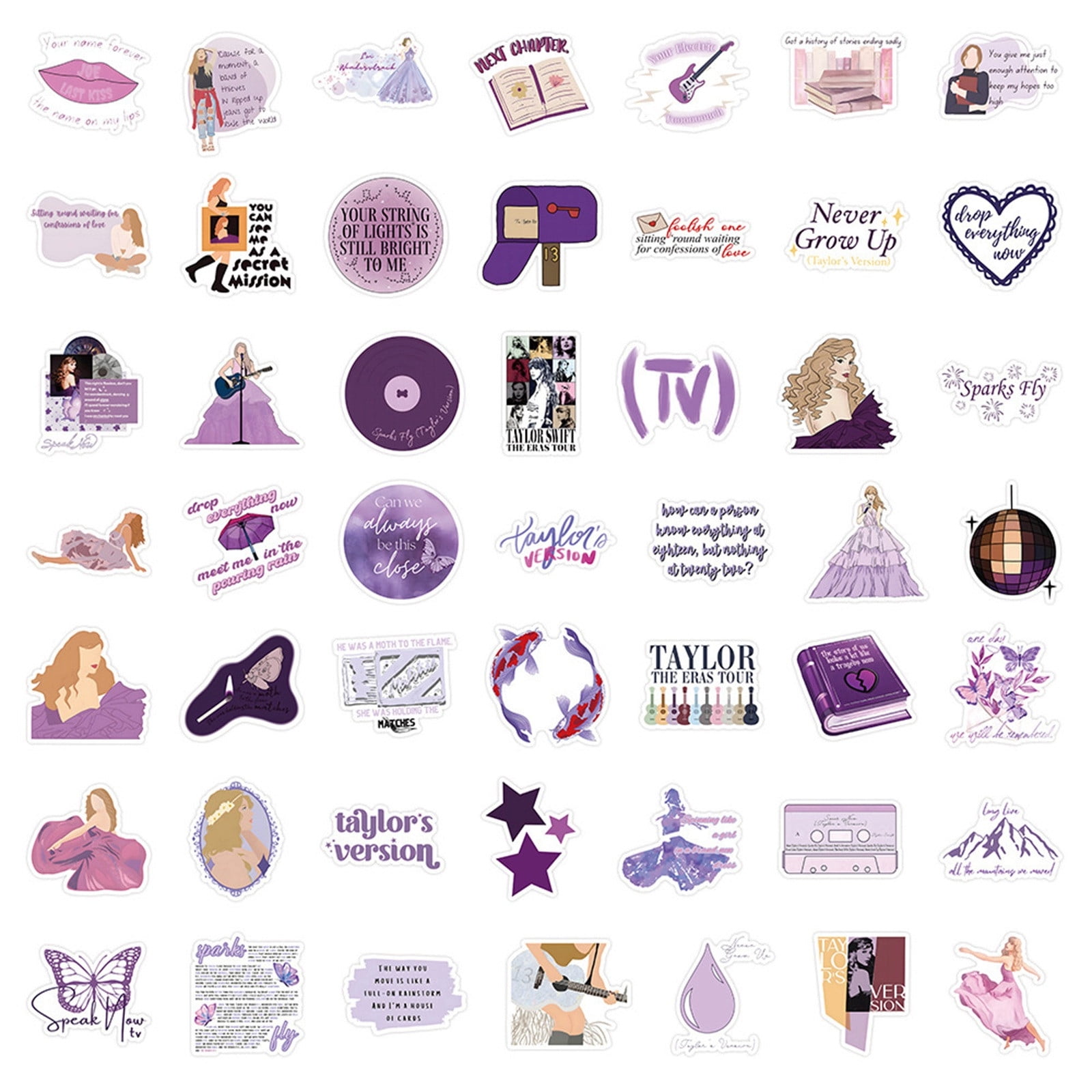Taylor Swift Merch  [50PCS ] Taylor Music Singer Stickers Vinyl Waterproof  Country Albums Swift Stickers for Girl Teens Water Bottle Laptop Skateboard  Car Bumper Wall DIY Decor,Taylor Swift Gifts 