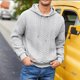 thumbnail image 1 of pstuiky camisas de manga larga para hombre, Blusa informal y moderna de color liso con capucha, manga larga y bolsillos abotonados para hombre salir tops m, 1 of 8