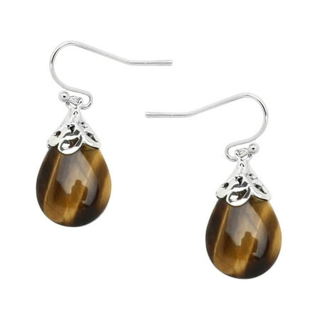 Chunky Tigers Eye - Falari Natural Stone Tear Drop Shaped Earring Tiger Eye E0320-TE