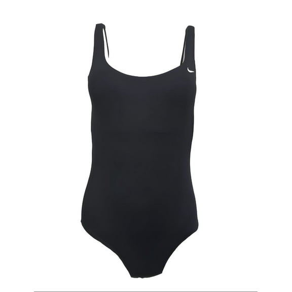 NIKE Women's Built In Bra Square Back One Piece Swimsuit, Black, Small