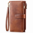 thumbnail image 3 of FALAN MULE Women’s Leather Wristlet Wallet Rfid Blocking with 5 ID Windows and Double Zipper, 3 of 10