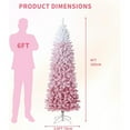 thumbnail image 4 of EDTara 6/7.5FT Snow Flocked Prelit Pencil Christmas Tree, 230 LED Warm White Lights, 320 Tips, Gloves, Foldable Stand & Kraft Paper Included, 4 of 9