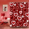 thumbnail image 2 of Valentine''s Day Shower Curtain, Red Glitter Love Heart Romantic Girly Bathroom Curtain Waterproof Fabric Machine Washable with Hooks, 72" Wx84 L, 2 of 6