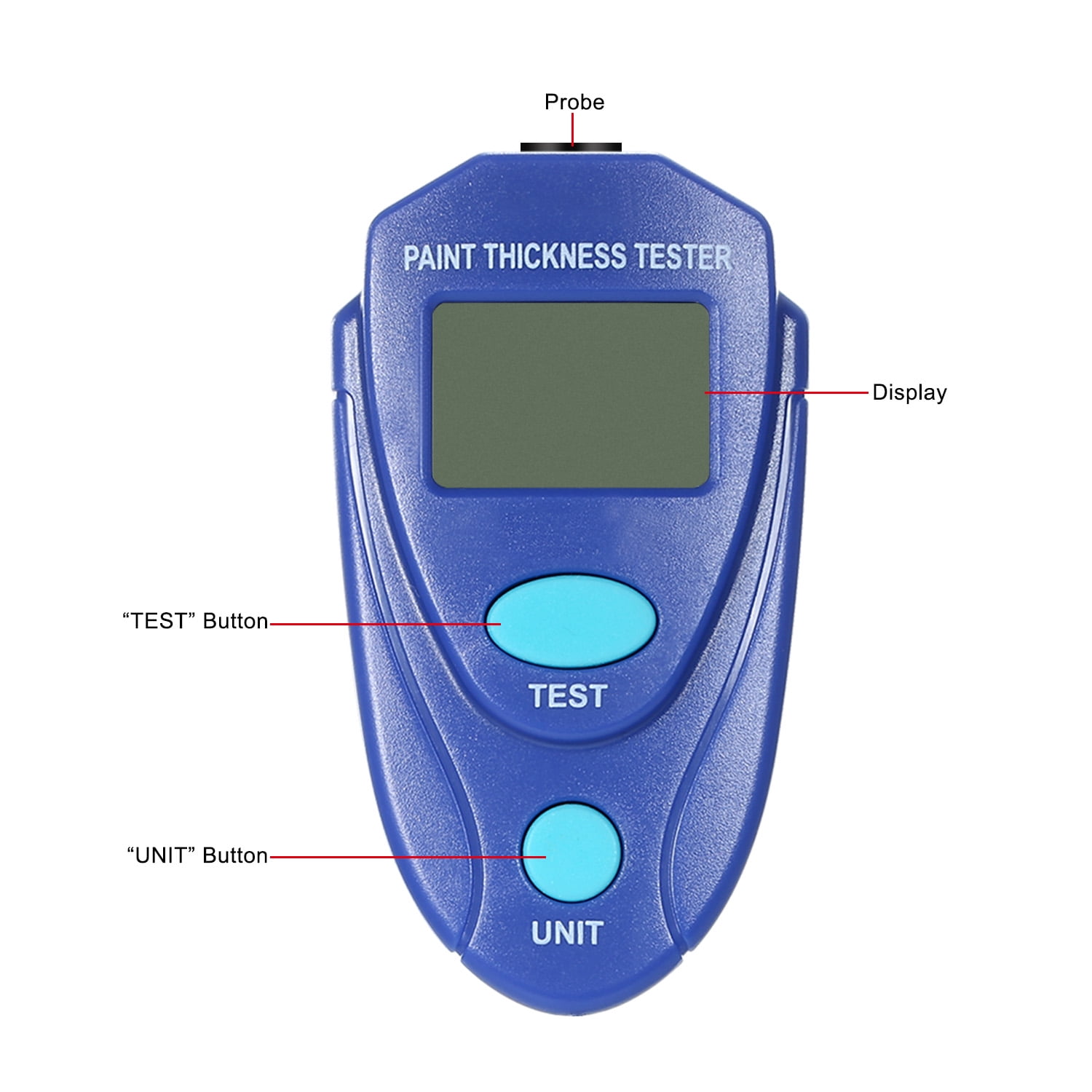 Allsun Thickness Gauge Paint Meter Paint Thickness Meter for Car Automotive Tool Auto Digital Calibration Data Hold Mini Size with LCD Display 