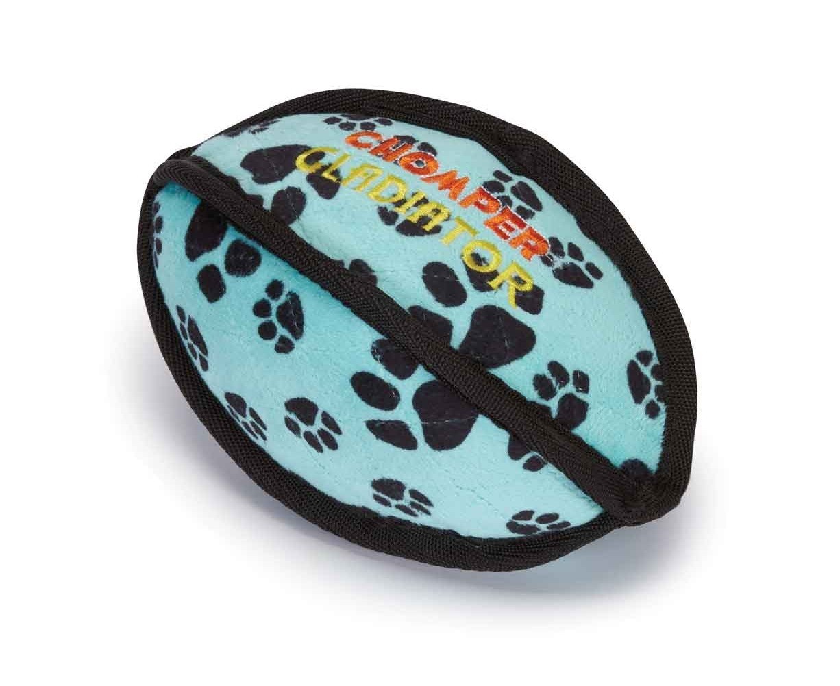 Tough Dog Toys Fetch Toss Tote 3 Layer Quilted Reinforced Plush Ballistic Mesh (Both Football Toys)