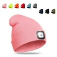 thumbnail image 1 of Tuque à DEL avec Lumière Unisexe Rechargeable par USB 4 Phares à DEL Bonnet d'Hiver Tricoté Phare Hommes Cadeaux (Vert Armée), 1 of 8