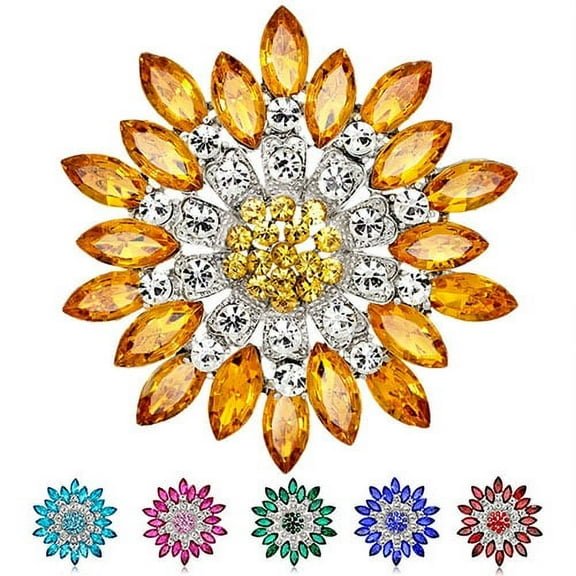 Besufy Women Brooch Pin Flower Brooch Rhinestone Jewelry for Wedding Party