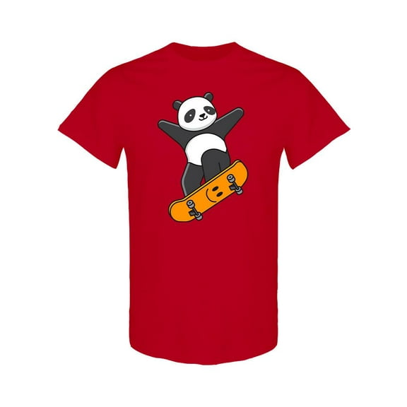 Cute Panda Skateboard T-Shirt Men -Image by Shutterstock, Male x-Large